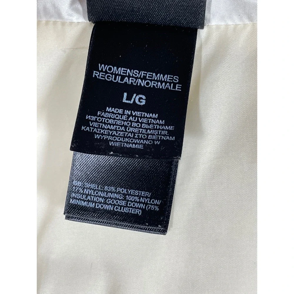 The North Face Womens 550 Down Puffer Vest White Chevron Quilted Large C984 F14 - Picture 4 of 12